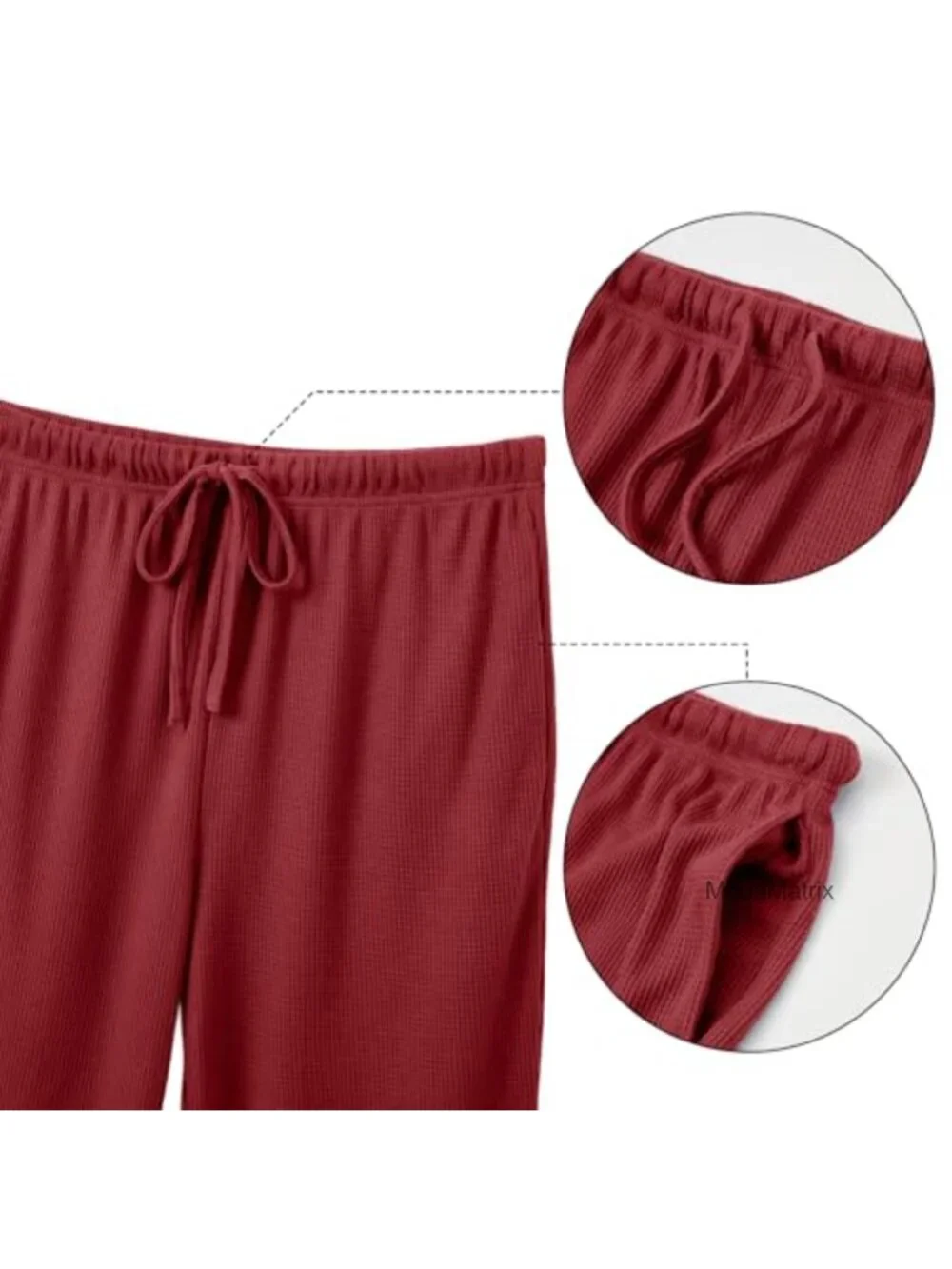 Waffle Knit Matching Kids Pajama Set Long Sleeve Lounge Joggers with Pockets